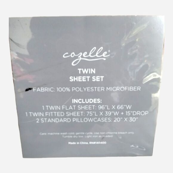 COZELLE TWIN SHEETS  Polyester Microfiber 4 Piece SHEET SET  Size BLUSH Lace NEW - Picture 4 of 8